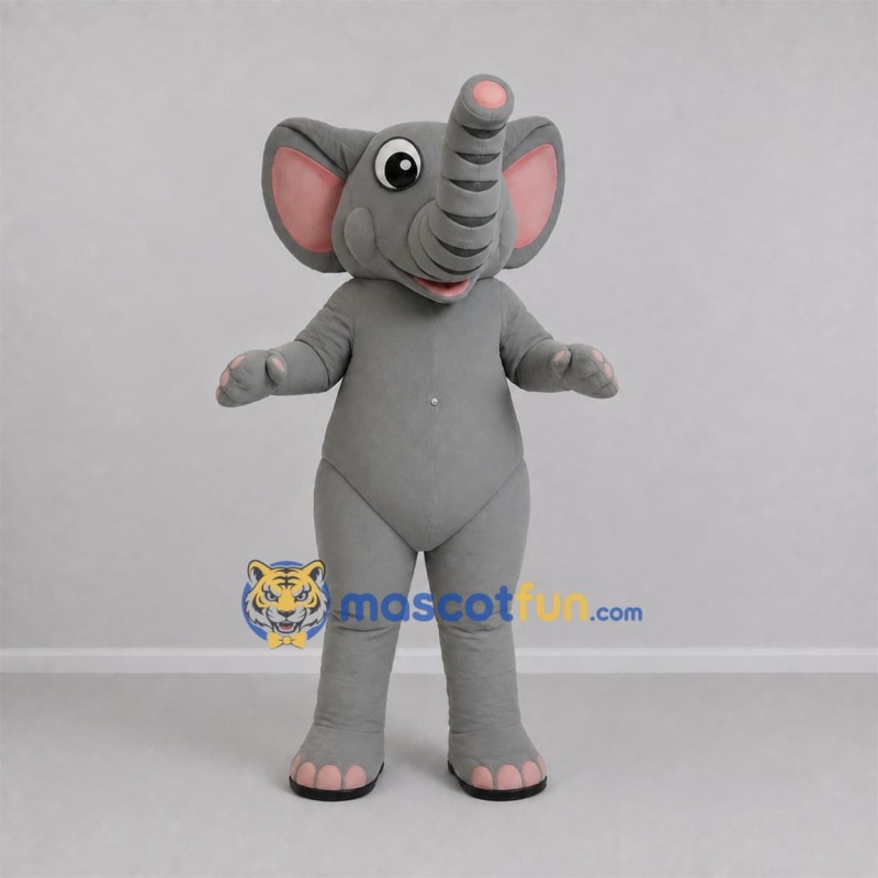 Custom Gray and Pink Elephant Mascot Costume Adult Full Body Suit for Wildlife Events