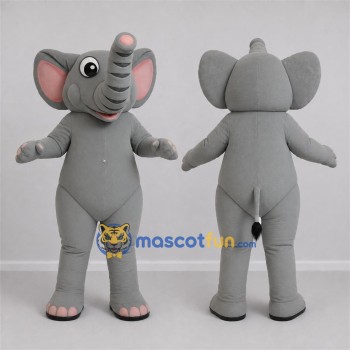 Custom Gray and Pink Elephant Mascot Costume Adult Full Body Suit for Wildlife Events