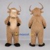 Custom Tan Shaggy Bull Mascot Costume Adult Full Body Suit for Farm Events