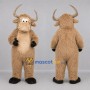 Custom Tan Shaggy Bull Mascot Costume Adult Full Body Suit for Farm Events