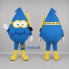 Custom Blue and Yellow Water Drop Mascot Costume Adult Full Body Suit for Water Conservation Events