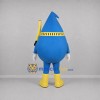 Custom Blue and Yellow Water Drop Mascot Costume Adult Full Body Suit for Water Conservation Events