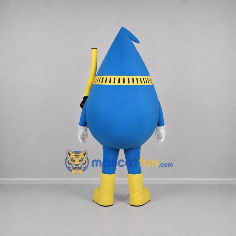 Custom Blue and Yellow Water Drop Mascot Costume Adult Full Body Suit for Water Conservation Events