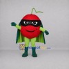 Custom Red and Green Superhero Tomato Mascot Costume Adult Full Body Suit for Food Festivals