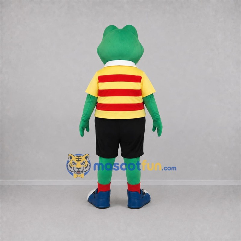 Custom Green and Yellow Frog Mascot Costume Adult Full Body Suit for School Events
