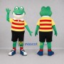 Custom Green and Yellow Frog Mascot Costume Adult Full Body Suit for School Events