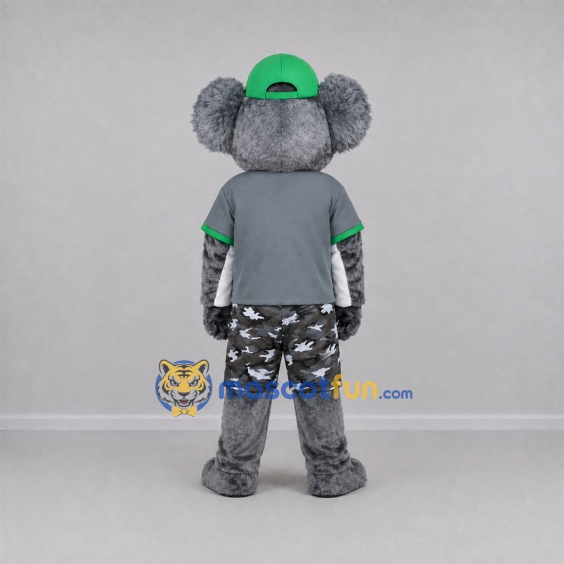 Custom Gray and Green Koala Mascot Costume Adult Full Body Suit for Wildlife Events