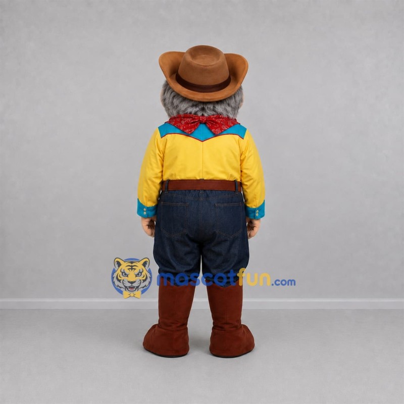 Custom Yellow and Brown Cowboy Mascot Costume Adult Full Body Suit for Western Events Custom Yellow and Brown Cowboy Mascot Costume Adult Full Body Suit for Western Events
