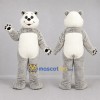 Custom Gray and White Teddy Bear Mascot Costume Adult Full Body Suit for Birthday Parties