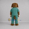 Custom Brown and Teal Doctor Dog Mascot Costume Adult Full Body Suit for Health Events Custom Brown and Teal Doctor Dog Mascot Costume Adult Full Body Suit for Health Events
