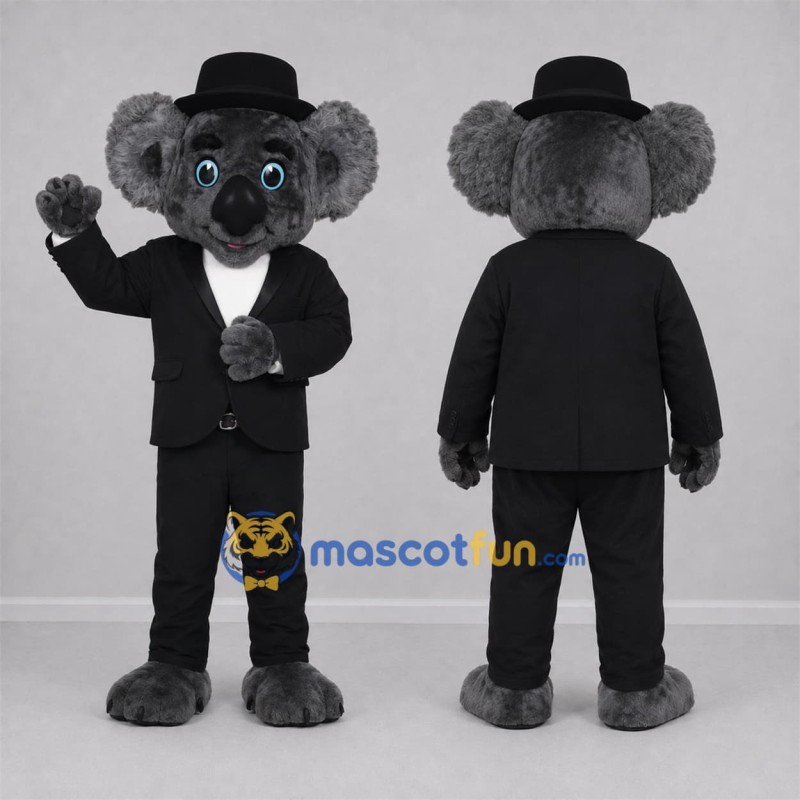 Custom Gray and Black Koala Mascot Costume Adult Full Body Suit for Stage Performances Custom Gray and Black Koala Mascot Costume Adult Full Body Suit for Stage Performances