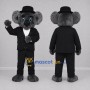 Custom Gray and Black Koala Mascot Costume Adult Full Body Suit for Stage Performances