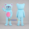 Custom Light Blue and Pink Teddy Bear Mascot Costume Adult Full Body Suit for Birthday Parties Custom Light Blue and Pink Teddy Bear Mascot Costume Adult Full Body Suit for Birthday Parties