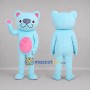 Custom Light Blue and Pink Teddy Bear Mascot Costume Adult Full Body Suit for Birthday Parties