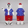 Custom White and Blue Polar Bear Mascot Costume Adult Full Body Suit for Summer Events Custom White and Blue Polar Bear Mascot Costume Adult Full Body Suit for Summer Events