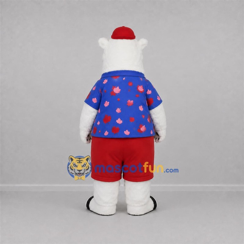 Custom White and Blue Polar Bear Mascot Costume Adult Full Body Suit for Summer Events Custom White and Blue Polar Bear Mascot Costume Adult Full Body Suit for Summer Events