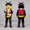 Custom Yellow and Black Cowboy Bee Mascot Costume Adult Full Body Suit for Western Events