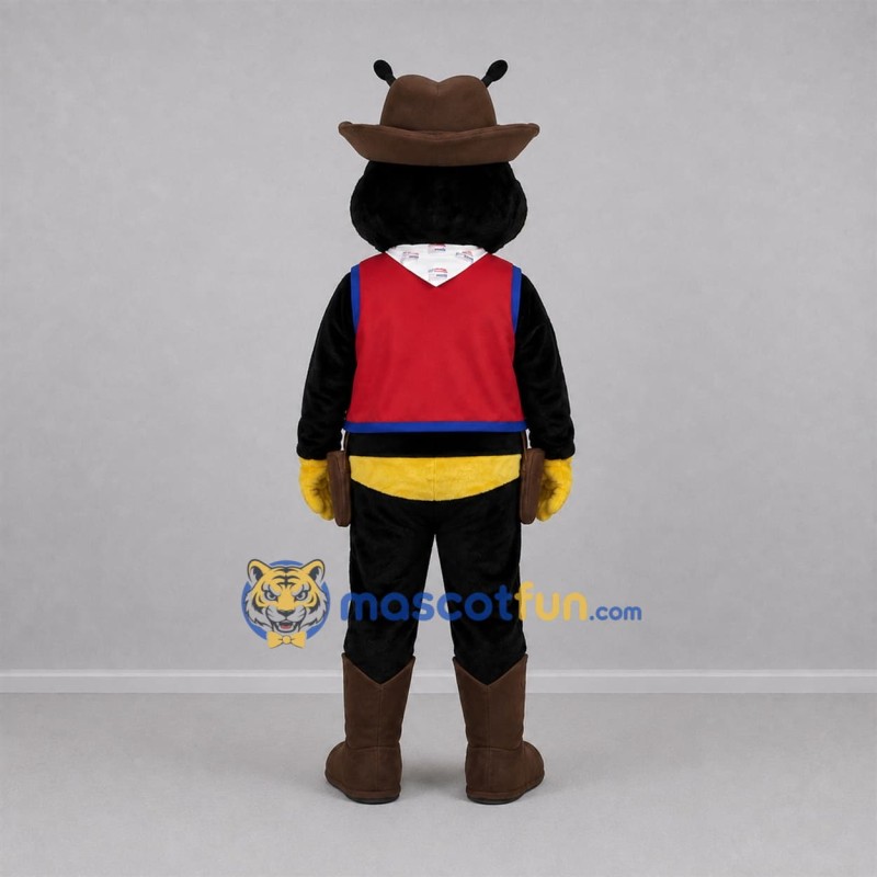 Custom Yellow and Black Cowboy Bee Mascot Costume Adult Full Body Suit for Western Events Custom Yellow and Black Cowboy Bee Mascot Costume Adult Full Body Suit for Western Events