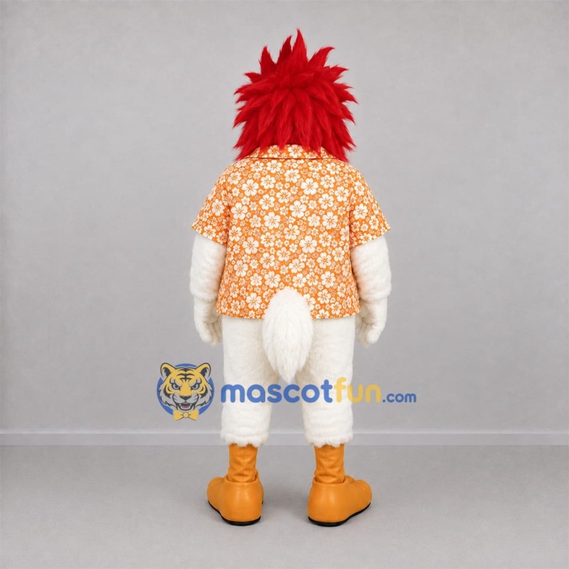 Custom Red and White Tropical Bird Mascot Costume Adult Full Body Suit for Summer Events Custom Red and White Tropical Bird Mascot Costume Adult Full Body Suit for Summer Events