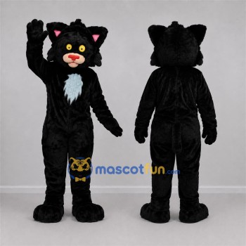 Custom Black and White Cat Mascot Costume Adult Full Body Suit for Halloween Events