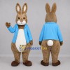 Custom Brown and Blue Rabbit Mascot Costume Adult Full Body Suit for Easter Events Custom Brown and Blue Rabbit Mascot Costume Adult Full Body Suit for Easter Events