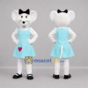 Custom White and Light Blue Mouse Mascot Costume Adult Full Body Suit for Birthday Parties Custom White and Light Blue Mouse Mascot Costume Adult Full Body Suit for Birthday Parties