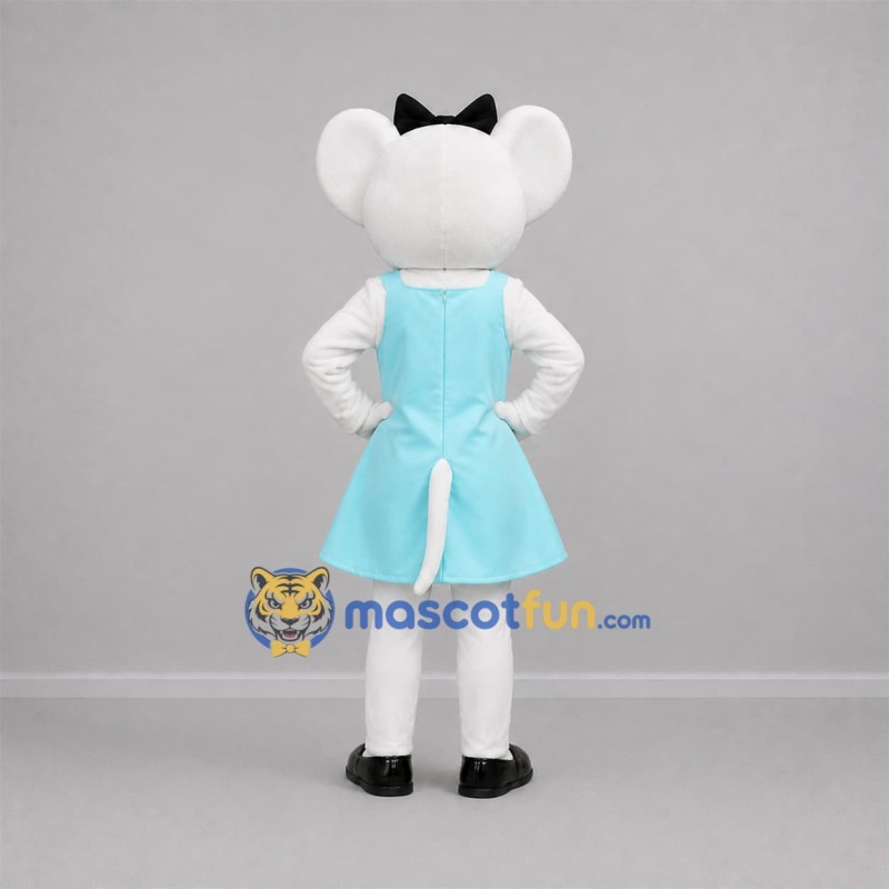 Custom White and Light Blue Mouse Mascot Costume Adult Full Body Suit for Birthday Parties Custom White and Light Blue Mouse Mascot Costume Adult Full Body Suit for Birthday Parties