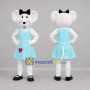 Custom White and Light Blue Mouse Mascot Costume Adult Full Body Suit for Birthday Parties