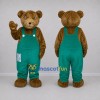 Custom Brown and Green Teddy Bear Mascot Costume Adult Full Body Suit for Farm Events Custom Brown and Green Teddy Bear Mascot Costume Adult Full Body Suit for Farm Events