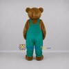Custom Brown and Green Teddy Bear Mascot Costume Adult Full Body Suit for Farm Events Custom Brown and Green Teddy Bear Mascot Costume Adult Full Body Suit for Farm Events