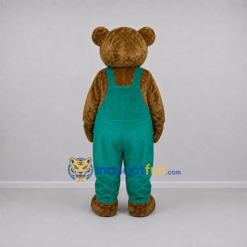Custom Brown and Green Teddy Bear Mascot Costume Adult Full Body Suit for Farm Events Custom Brown and Green Teddy Bear Mascot Costume Adult Full Body Suit for Farm Events