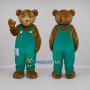 Custom Brown and Green Teddy Bear Mascot Costume Adult Full Body Suit for Farm Events