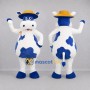 Custom Blue and White Cow Mascot Costume Adult Full Body Suit for Farm Events