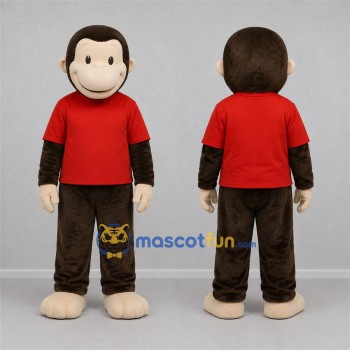 Custom Brown and Red Monkey Mascot Costume Adult Full Body Suit for Jungle Parties