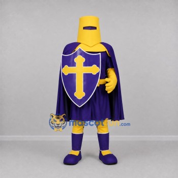 Custom Purple and Yellow Knight Mascot Costume Adult Full Body Suit for Medieval Events Custom Purple and Yellow Knight Mascot Costume Adult Full Body Suit for Medieval Events
