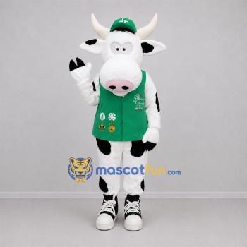 Custom Black and White Cow Mascot Costume Adult Full Body Suit for Farm Events Custom Black and White Cow Mascot Costume Adult Full Body Suit for Farm Events