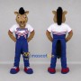 Custom Tan and Blue Horse Mascot Costume Adult Full Body Suit for Sports Events