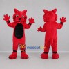 Custom Red and Black Wildcat Mascot Costume Adult Full Body Suit for Sports Events
