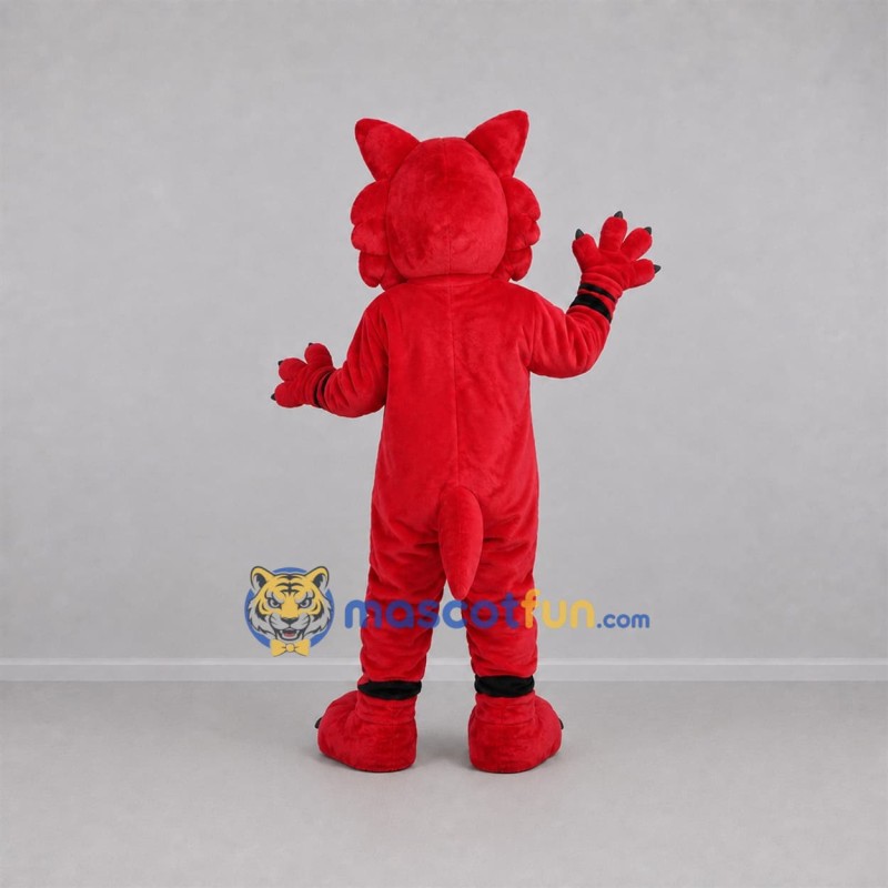 Custom Red and Black Wildcat Mascot Costume Adult Full Body Suit for Sports Events