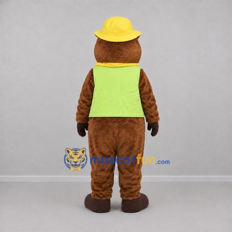 Custom Brown and Green Ranger Beaver Mascot Costume Adult Full Body Suit for Nature Events Custom Brown and Green Ranger Beaver Mascot Costume Adult Full Body Suit for Nature Events