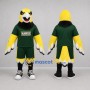 Custom Yellow and Green Hawk Mascot Costume Adult Full Body Suit for Sports Events
