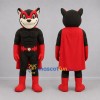 Custom Black and Red Superhero Fox Mascot Costume Adult Full Body Suit for Stage Performances Custom Black and Red Superhero Fox Mascot Costume Adult Full Body Suit for Stage Performances