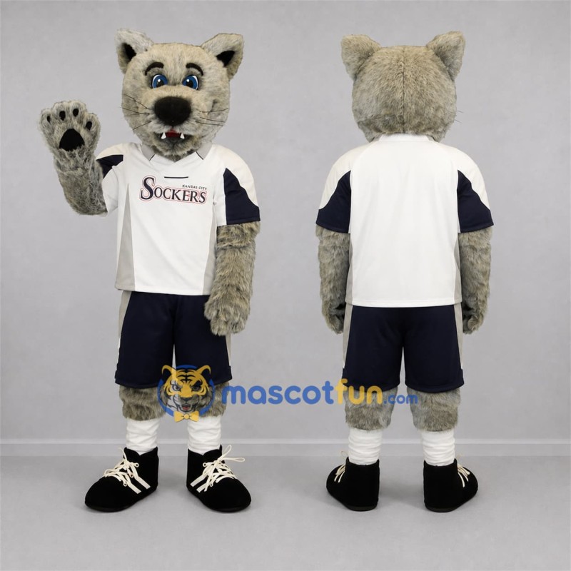 Custom Gray and White Wolf Mascot Costume Adult Full Body Suit for Sports Events Custom Gray and White Wolf Mascot Costume Adult Full Body Suit for Sports Events