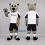 Custom Gray and White Wolf Mascot Costume Adult Full Body Suit for Sports Events
