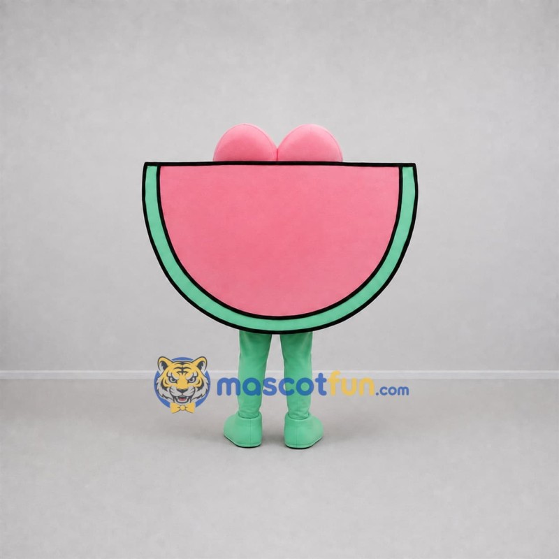 Custom Pink and Green Watermelon Slice Mascot Costume Adult Full Body Suit for Food Festivals Custom Pink and Green Watermelon Slice Mascot Costume Adult Full Body Suit for Food Festivals