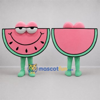 Custom Pink and Green Watermelon Slice Mascot Costume Adult Full Body Suit for Food Festivals