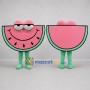 Custom Pink and Green Watermelon Slice Mascot Costume Adult Full Body Suit for Food Festivals