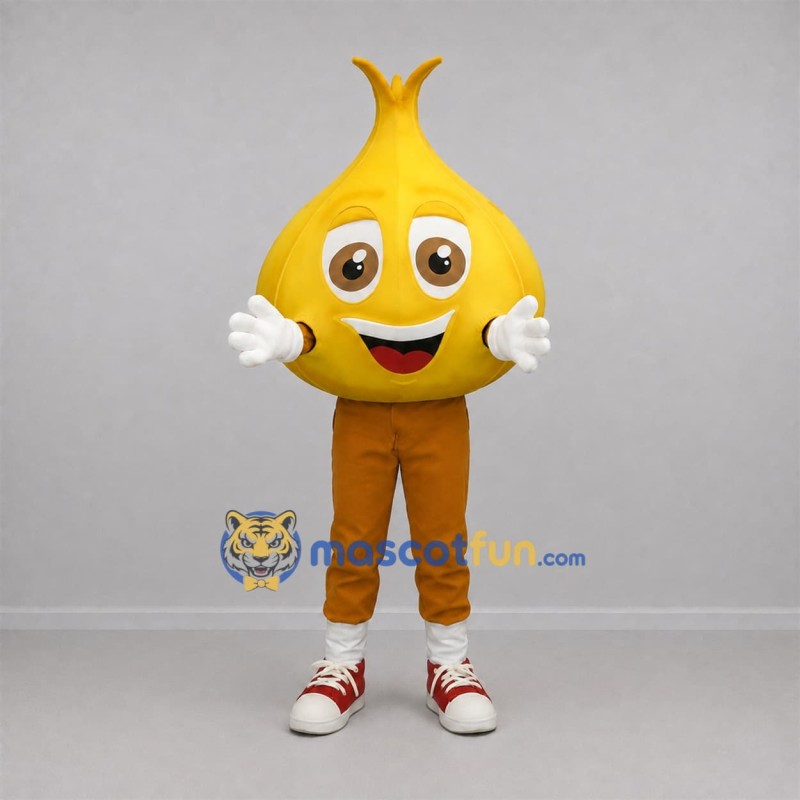 Custom Yellow Onion Mascot Costume Adult Full Body Suit for Food Festivals Custom Yellow Onion Mascot Costume Adult Full Body Suit for Food Festivals
