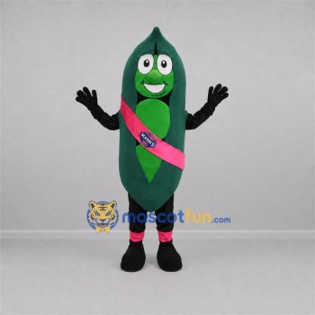 Custom Green Pea Pod Mascot Costume Adult Full Body Suit for Food Festivals Custom Green Pea Pod Mascot Costume Adult Full Body Suit for Food Festivals