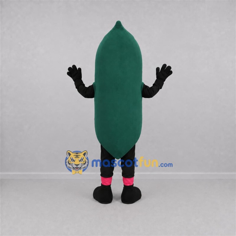 Custom Green Pea Pod Mascot Costume Adult Full Body Suit for Food Festivals Custom Green Pea Pod Mascot Costume Adult Full Body Suit for Food Festivals